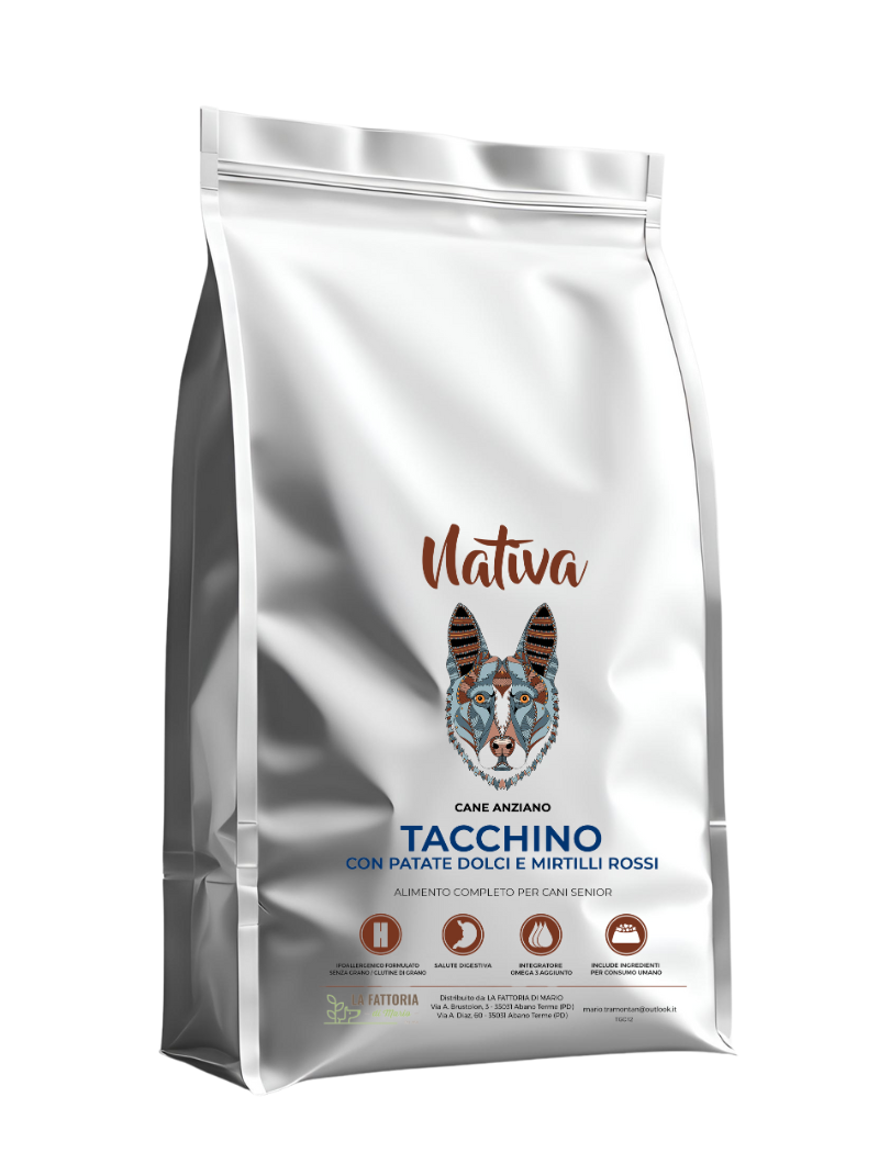 Cane Anziano - Tacchino con Patate Dolci e Mirtilli - Grain Free e Monoproteico