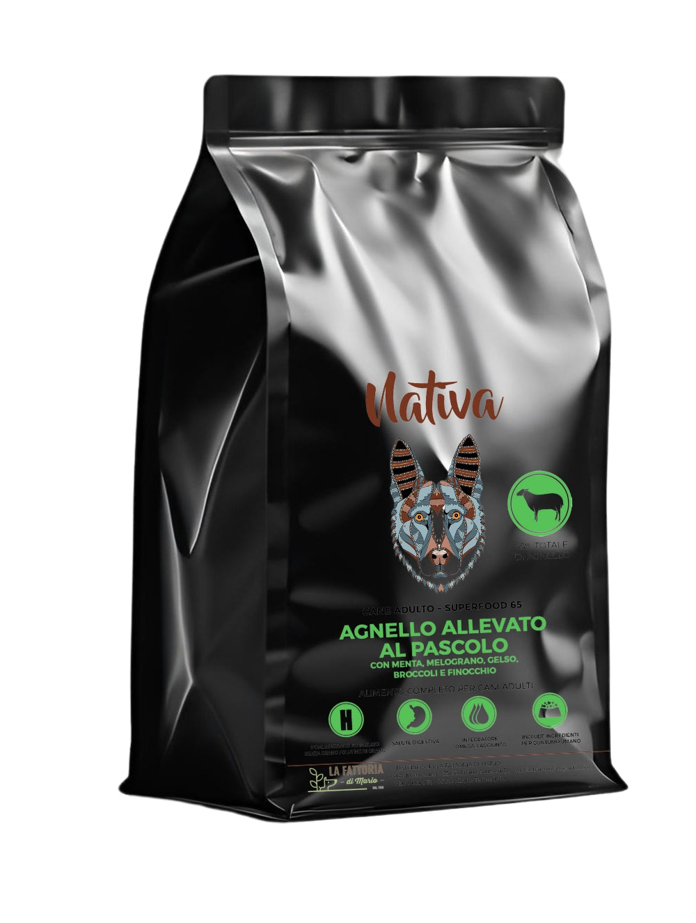 Cane - 65% Agnello Al Pascolo Con Menta, Melograno, Finocchio, Gelso e Broccoli