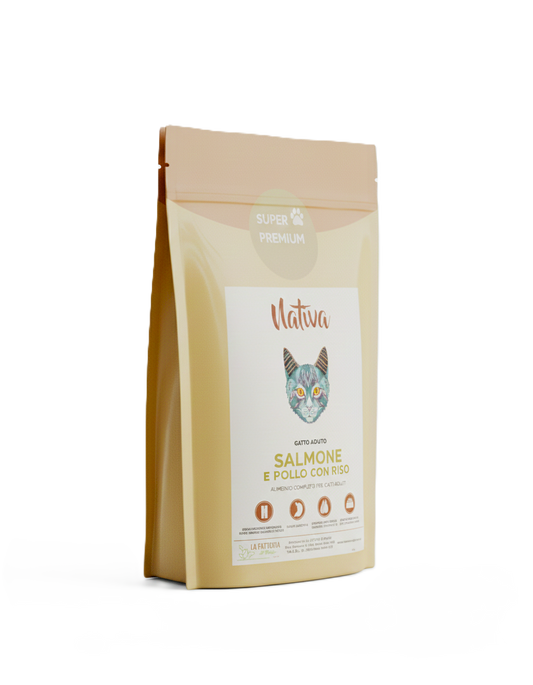 Gatto adulto - Salmone con pollo e riso