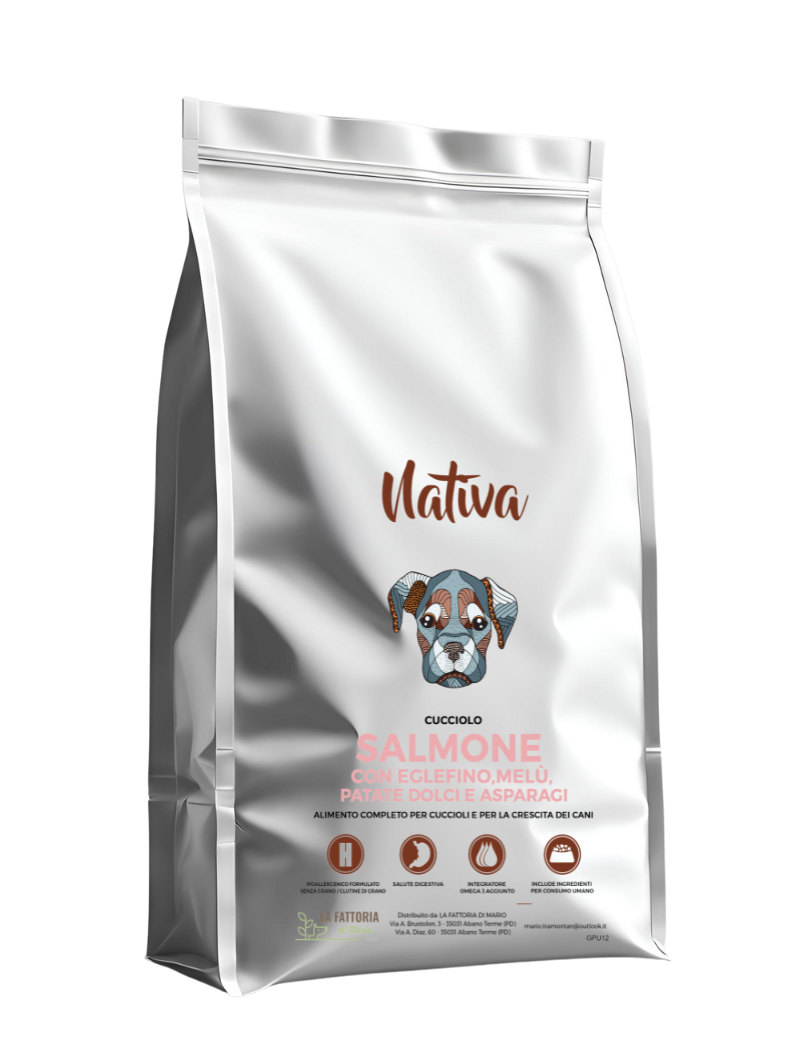 Cane Cucciolo - Salmone Eglefino, Melù patate dolci e asparagi